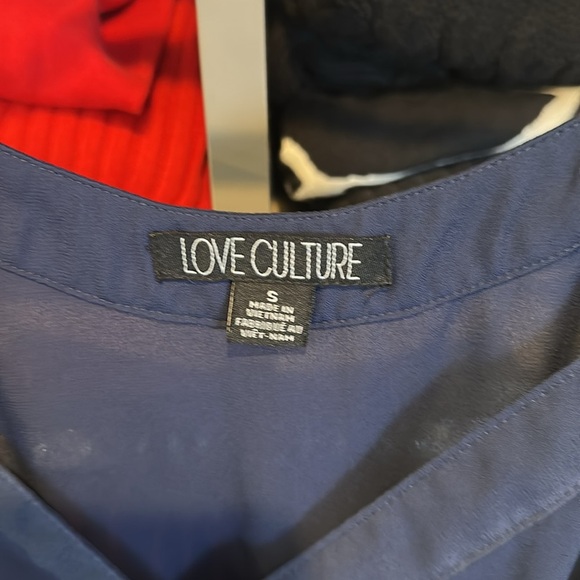 Love Couture navy v neck elastic waistband spaghetti strap 2 pocket jumpsuit S - Picture 2 of 3